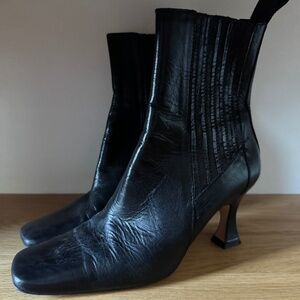Miista Heeled Black Leather Boots